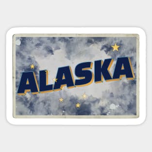 Alaska vintage style retro souvenir Sticker